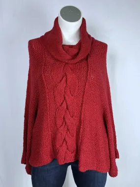 Beyond Threads Size 16W Red Cable-Knit Sweater