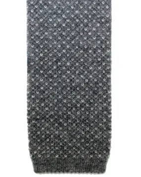 Brunello Cucinelli Skinny Square End Knitted Tie Charcoal Gray Bird Eye - Cashmere SALE