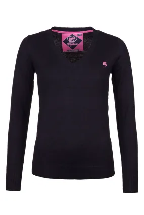 Ladies V Neck Fine Knit Jumper