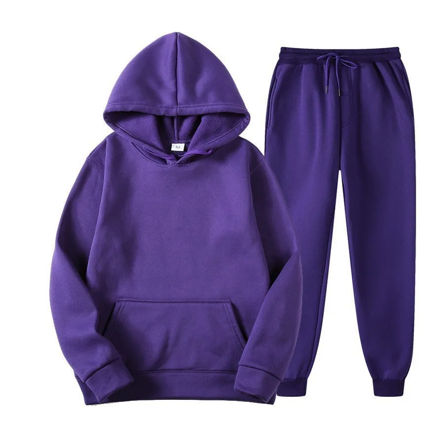 Men's And Women's Casual Loose Sweatshirt Sweatpants Two-piece Set