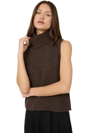 One Grey Day Polly Cashmere Vest in Coffee