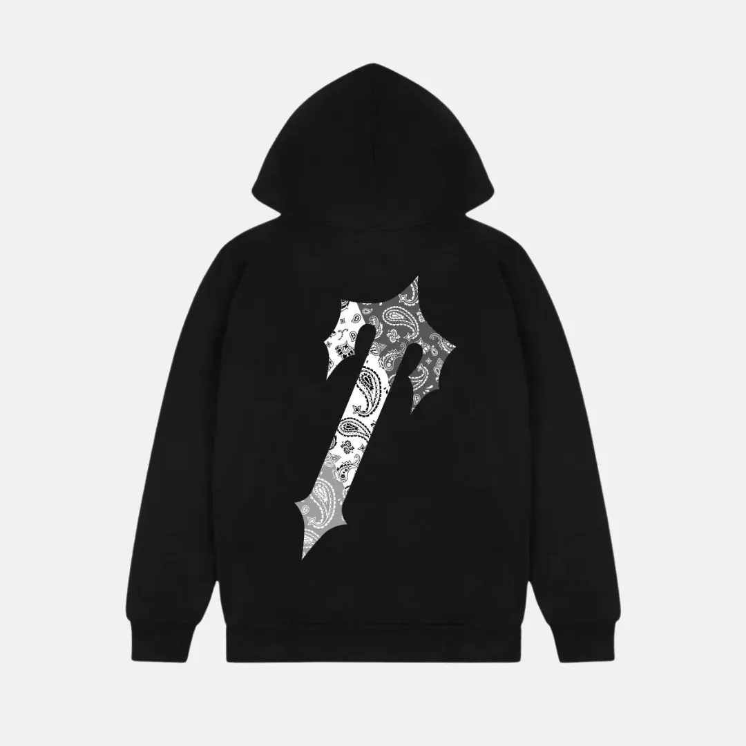 Trapstar Decoded Paisley Monochrome Edition Hoodie - Black